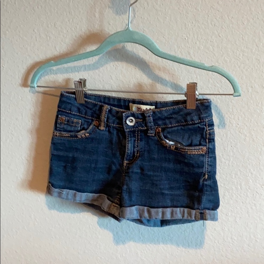MUDD Girls Dark Blue Wash Denim Shorts​​​​​​​​​